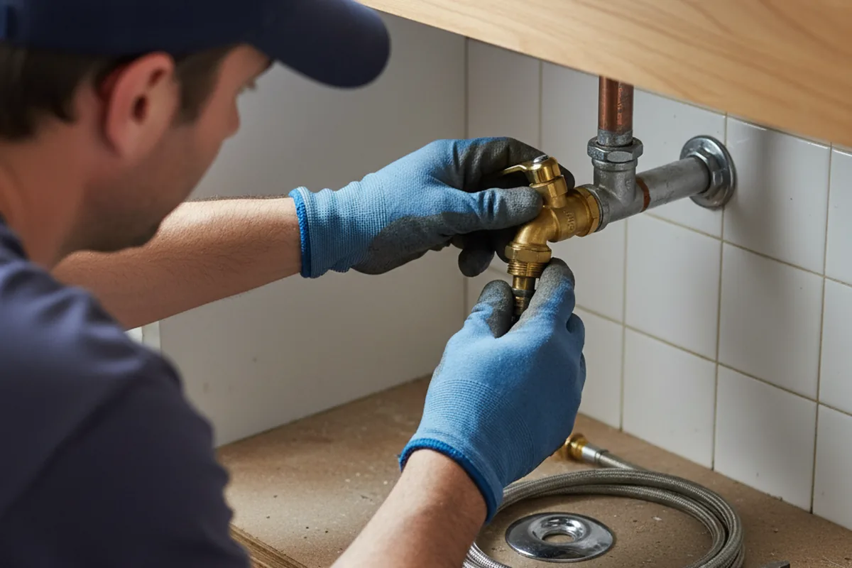 Shutoff valve and fitting work during Emergency Plumbing in Robbinsville